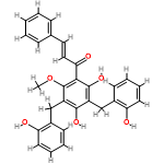 InChI=1/C30H26O6/c1-36-30-23(18-21-12-6-8-14-25(21)32)28(34)22(17-20-11-5-7-13-24(20)31)29(35)27(30)26(33)16-15-19-9-3-2-4-10-19/h2-16,31-32,34-35H,17-18H2,1H3/b16-15+