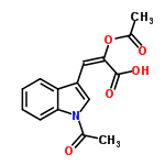 InChI=1/C15H13NO5/c1-9(17)16-8-11(12-5-3-4-6-13(12)16)7-14(15(19)20)21-10(2)18/h3-8H,1-2H3,(H,19,20)/b14-7+