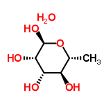 InChI=1/C6H12O5.H2O/c1-2-3(7)4(8)5(9)6(10)11-2;/h2-10H,1H3;1H2/t2-,3-,4+,5+,6+;/m1./s1