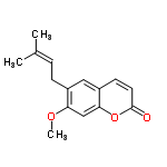 InChI=1/C15H16O3/c1-10(2)4-5-11-8-12-6-7-15(16)18-14(12)9-13(11)17-3/h4,6-9H,5H2,1-3H3