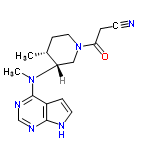 InChI=1/C16H20N6O/c1-11-5-8-22(14(23)3-6-17)9-13(11)21(2)16-12-4-7-18-15(12)19-10-20-16/h4,7,10-11,13H,3,5,8-9H2,1-2H3,(H,18,19,20)/t11-,13+/m1/s1