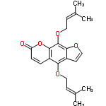 InChI=1/C21H22O5/c1-13(2)7-10-23-18-15-5-6-17(22)26-20(15)21(25-11-8-14(3)4)19-16(18)9-12-24-19/h5-9,12H,10-11H2,1-4H3