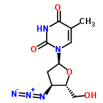 InChI=1/C10H13N5O4/c1-5-3-15(10(18)12-9(5)17)8-2-6(13-14-11)7(4-16)19-8/h3,6-8,16H,2,4H2,1H3,(H,12,17,18)/t6-,7+,8-/m0/s1