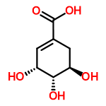 InChI=1/C7H10O5/c8-4-1-3(7(11)12)2-5(9)6(4)10/h1,4-6,8-10H,2H2,(H,11,12)/t4-,5-,6-/m1/s1