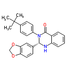 InChI=1/C25H24N2O3/c1-25(2,3)17-9-11-18(12-10-17)27-23(16-8-13-21-22(14-16)30-15-29-21)26-20-7-5-4-6-19(20)24(27)28/h4-14,23,26H,15H2,1-3H3/t23-/m0/s1