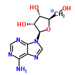 InChI=1/C10H13N5O4/c11-8-5-9(13-2-12-8)15(3-14-5)10-7(18)6(17)4(1-16)19-10/h2-4,6-7,10,16-18H,1H2,(H2,11,12,13)/t4-,6-,7-,10-/m1/s1/i1+1