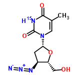 InChI=1/C10H13N5O4/c1-5-3-15(10(18)12-9(5)17)8-2-6(13-14-11)7(4-16)19-8/h3,6-8,16H,2,4H2,1H3,(H,12,17,18)/t6-,7+,8+/m0/s1/i12+1