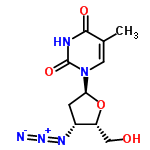 InChI=1/C10H13N5O4/c1-5-3-15(10(18)12-9(5)17)8-2-6(13-14-11)7(4-16)19-8/h3,6-8,16H,2,4H2,1H3,(H,12,17,18)/t6-,7-,8+/m1/s1