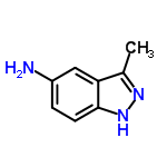 InChI=1/C8H9N3/c1-5-7-4-6(9)2-3-8(7)11-10-5/h2-4H,9H2,1H3,(H,10,11)