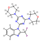 InChI=1/C19H21F2N7O2/c20-15(21)16-22-13-3-1-2-4-14(13)28(16)19-24-17(26-5-9-29-10-6-26)23-18(25-19)27-7-11-30-12-8-27/h1-4,15H,5-12H2